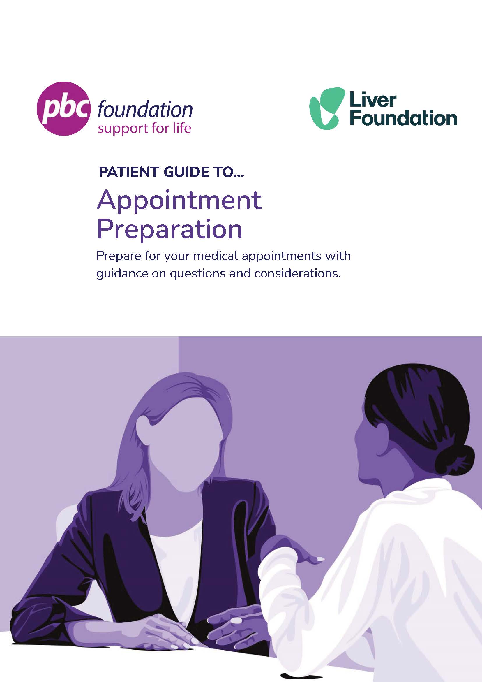 Image fo the front cover of a booklet called Patient Guide to Appointment Prep (PBC)
